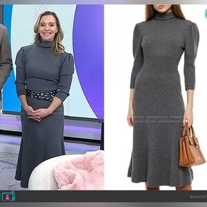 Michael Kors Collection Green Turtleneck Sweater Dress Small